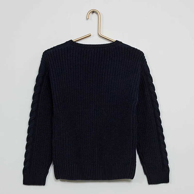 Gilet maille torsadée Kiabi - Marine-1