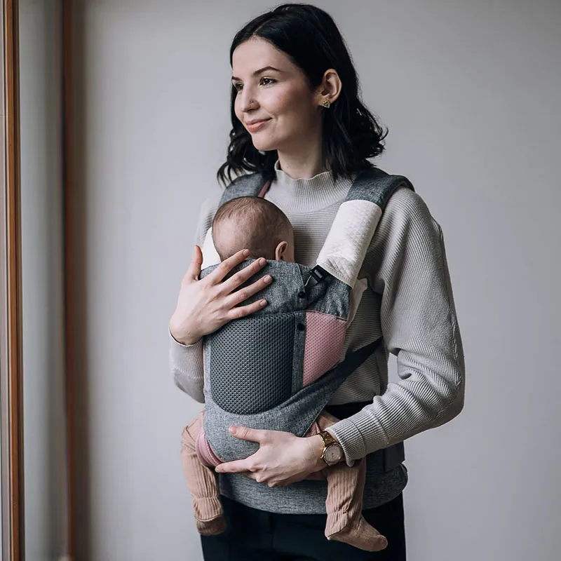 Porte bébé 3en1 Easy Move Gris/Rose - 3m+-0