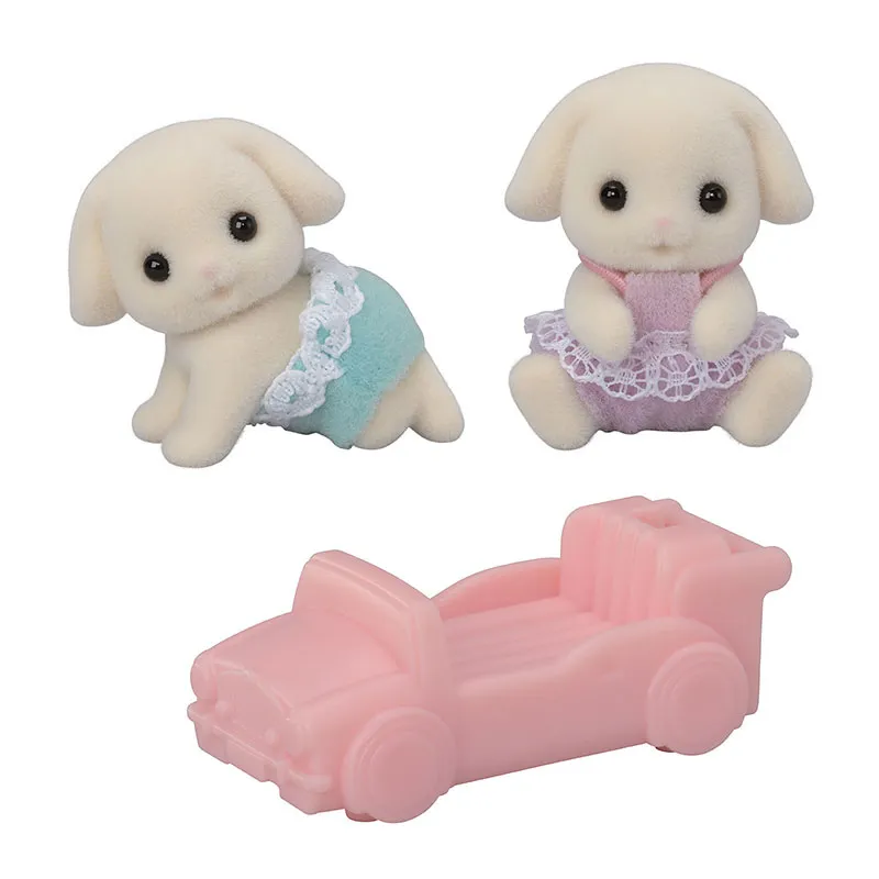 Jumeaux lapin bélier & voiturette - 3pcs-0