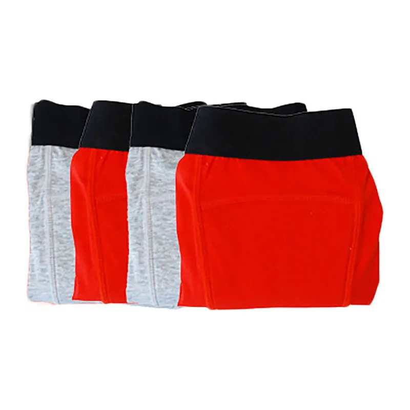 4 Boxers d'apprentissage Propreté - Rouge/Gris-0