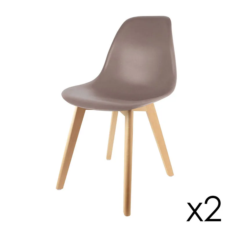 2 Chaises Scandi. Taupe - 52x86,4cm-1