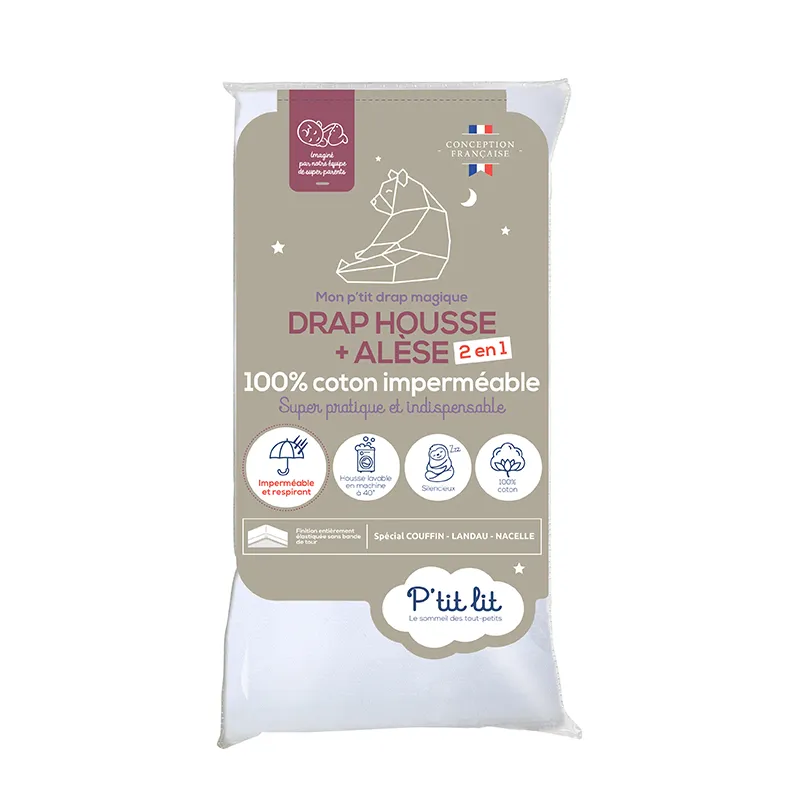 Drap magique 2en1 Blanc - Couffin/Nacelle/Landau-0