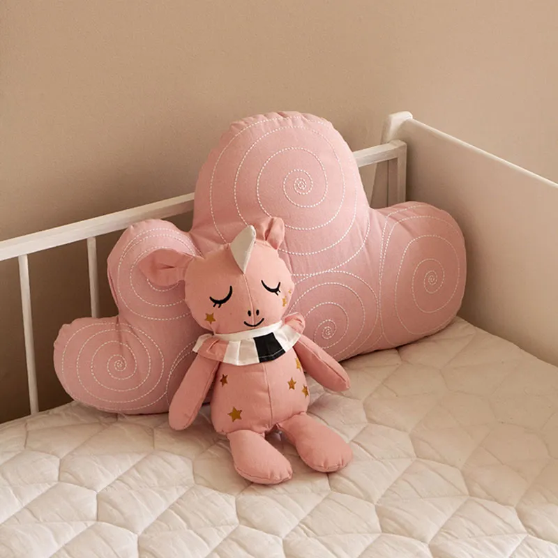 Peluche Coton BIO Licorne Câline - Rose-2