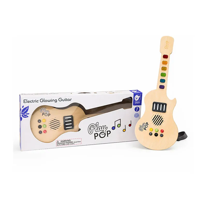 Guitare électronique avec son & lumière Bois - 36m+-4