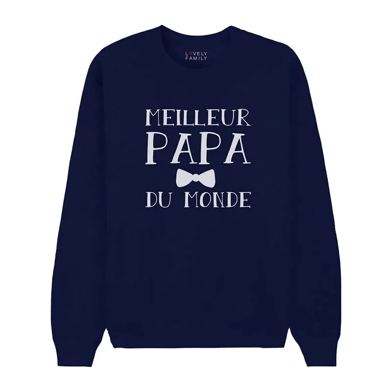 Sweat Homme Meilleur papa du monde - Navy-0