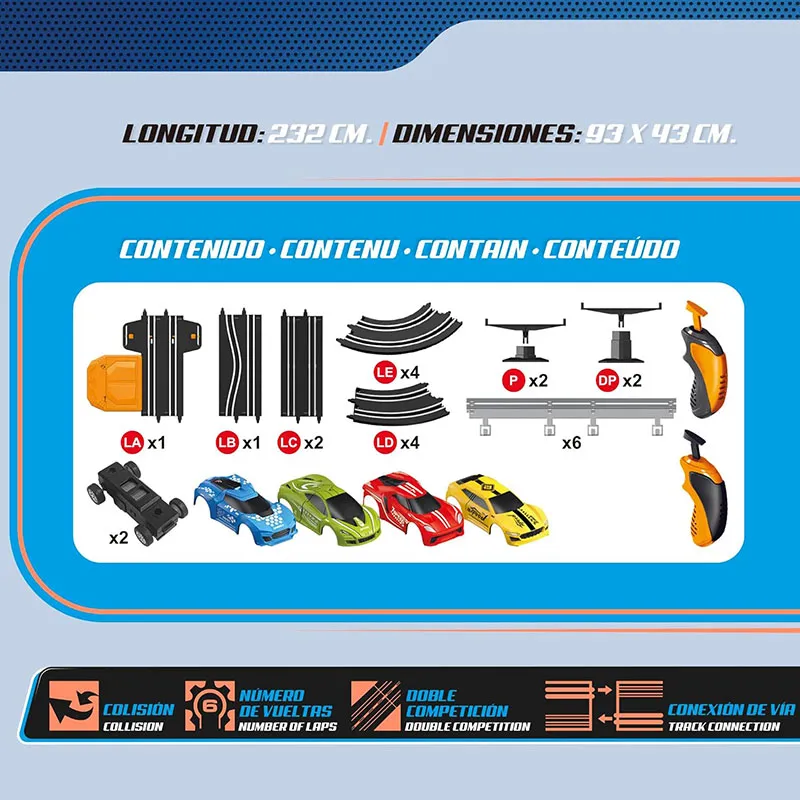 Circuit de course télécommandé + 2 voitures - 8+-5