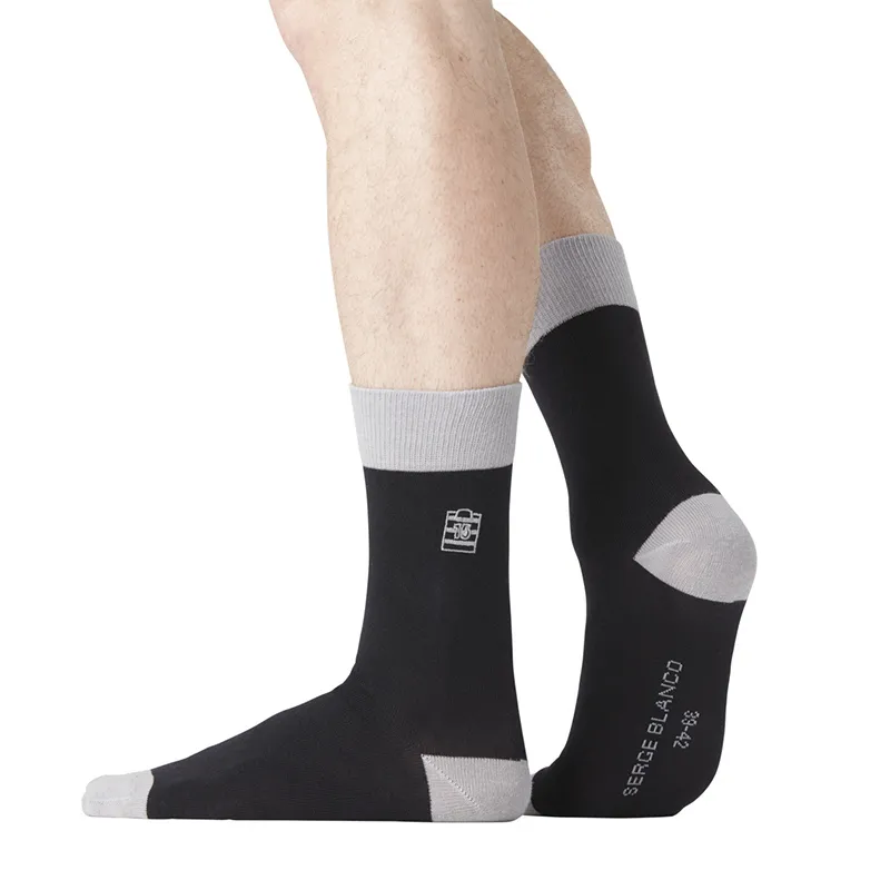 6 Paires de Chaussettes Homme Rayures - Noir/Marine/Gris-1