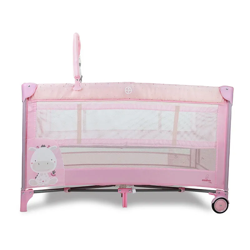 Lit parapluie 2 hauteurs Giraffe Rose - 0m+-1
