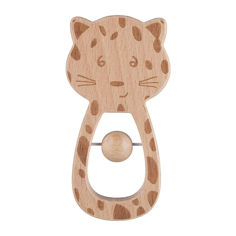 Hochet à grelot Leopard Bois - 3m+-0