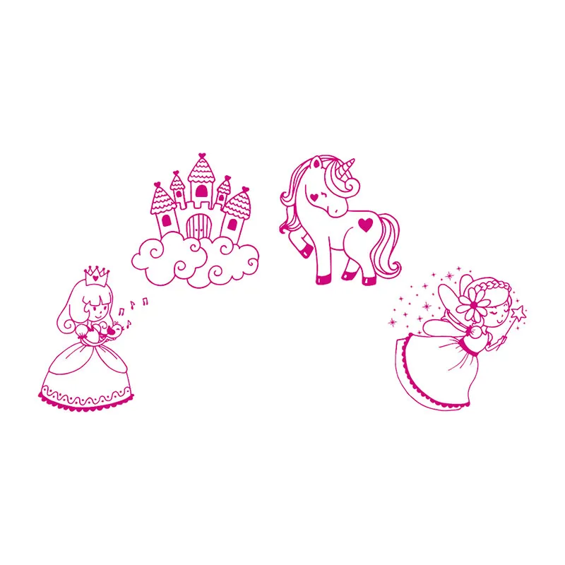 4 Tampons Stampo Baby eco-friendly. Princesse + 1 encreur - 18m+-1