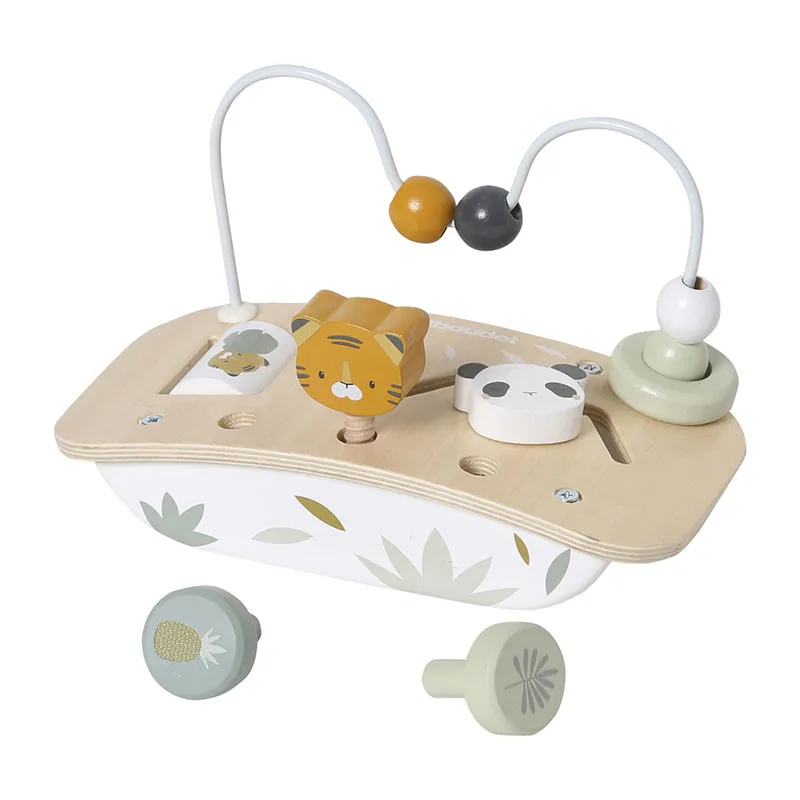 Mini table d'activité en bois - Vert moyen - 10m+-2