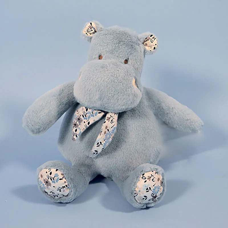 Peluche Hippopotame Bleu doux - 22cm-0