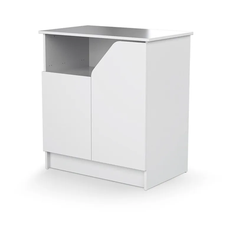 Commode à langer 2 portes Bois Carnaval Blanc - 79x65,5x94cm-1