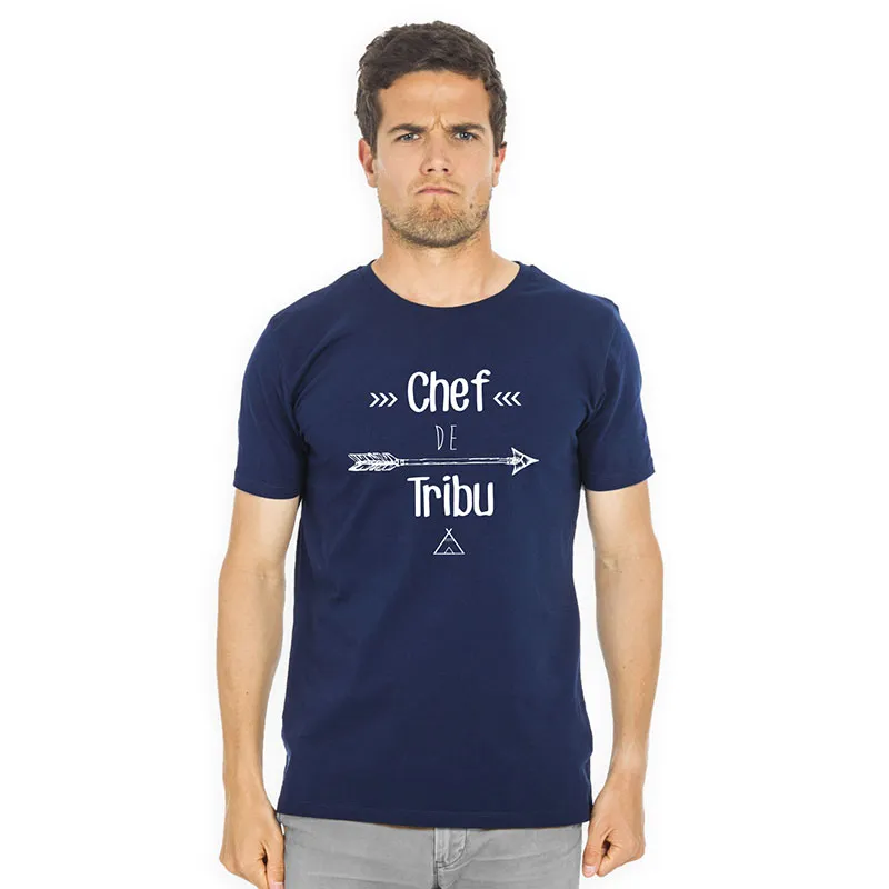 T-shirt Homme Chef de tribu BIO - Navy-0