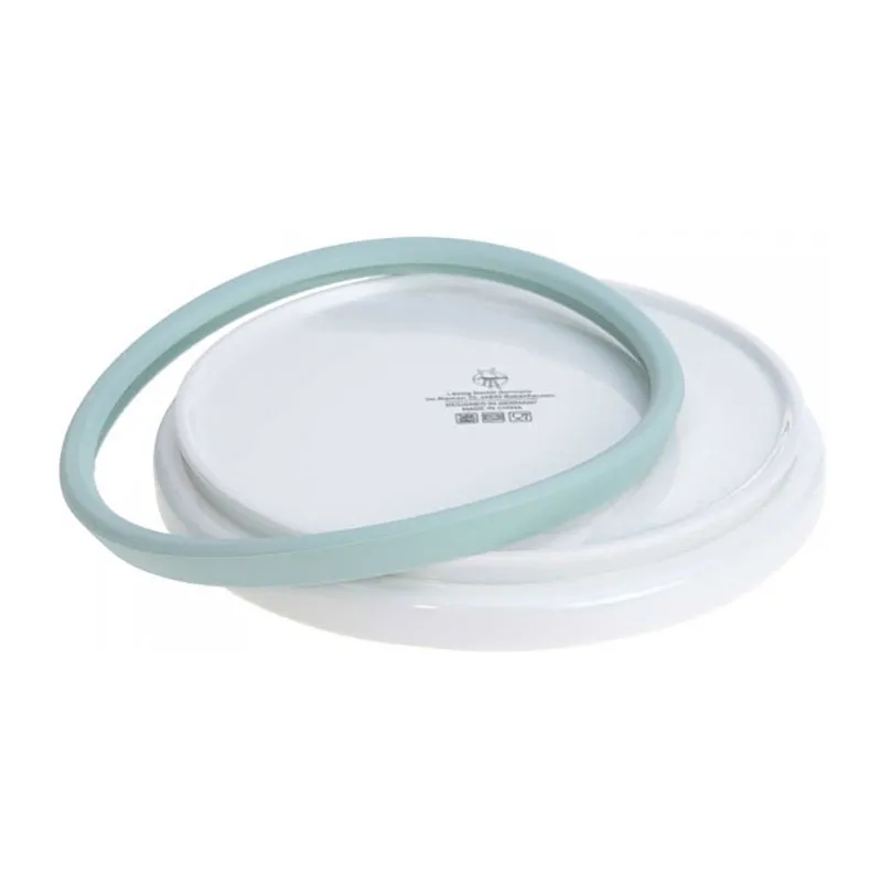Assiette Porcelaine/Silicone Chien Bleu - 36m+-2