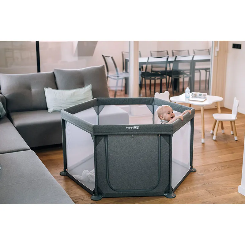 Parc pour bébé Hexagone Gris - 0m+-3