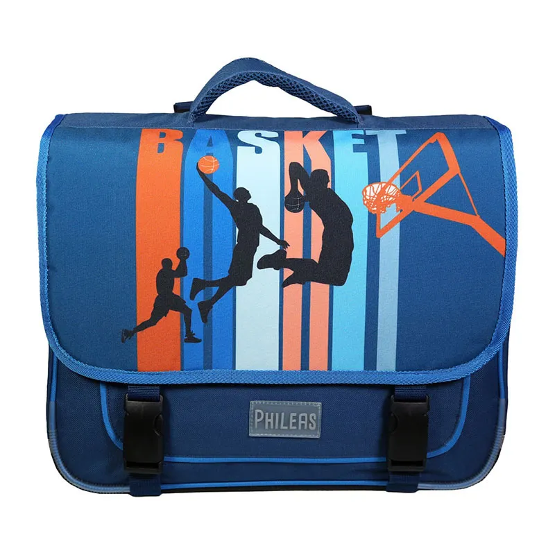 Cartable Phileas Basket Bleu - 38x35cm-0