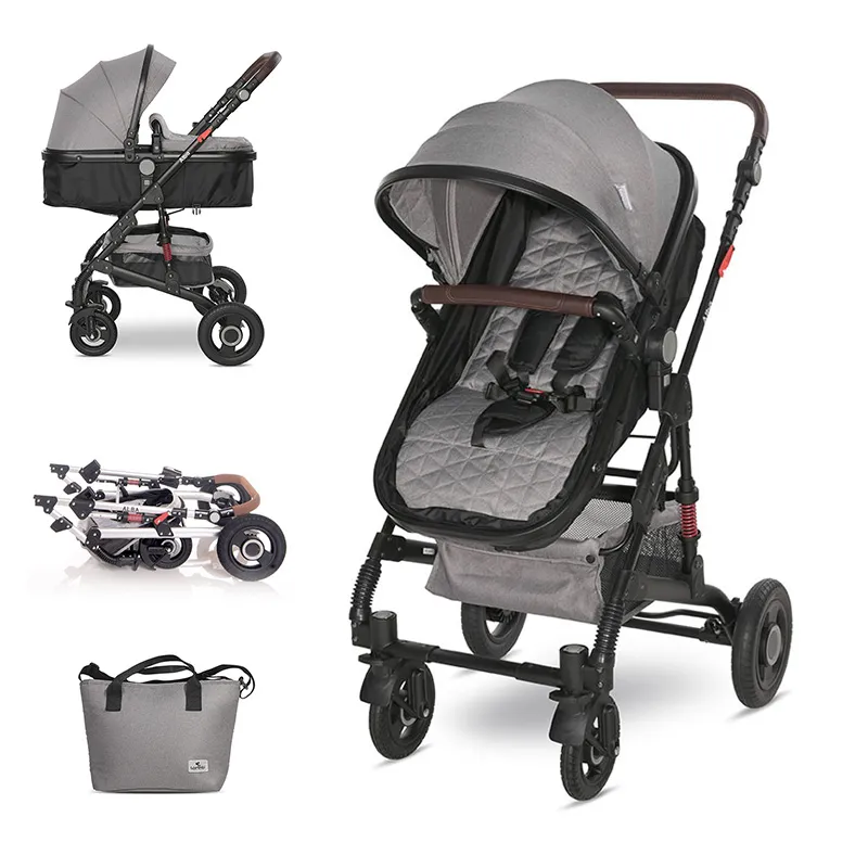 Poussette transformable 2en1 Alba Premium Gris - 0m+-0