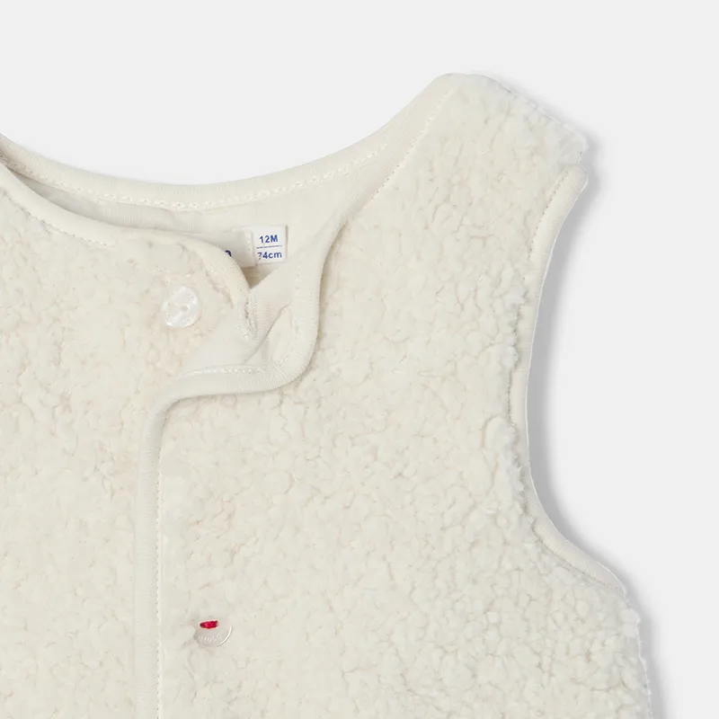 Gilet sans manches Sherpa Mixte - Blanc ivoire-1