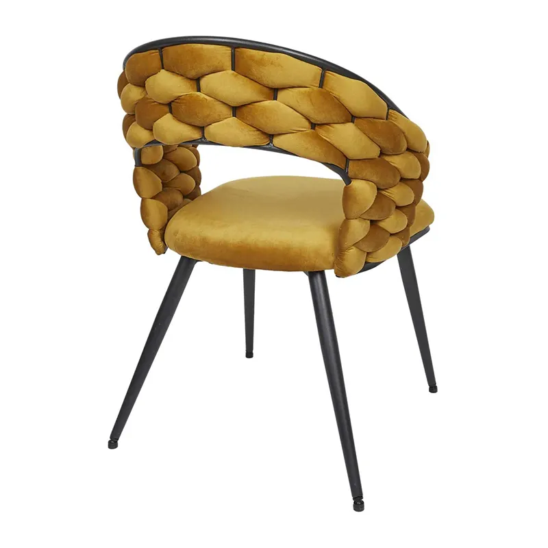 Fauteuil Velours Sawyer Moutarde - 62x54x183cm-8