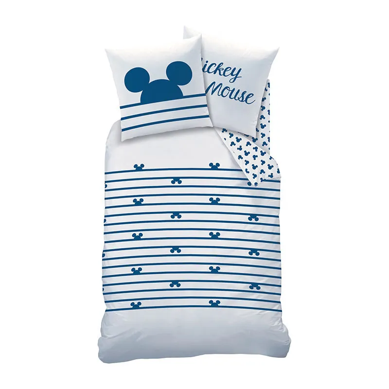 Parure 2pcs Mickey rayures - 140x200cm-1