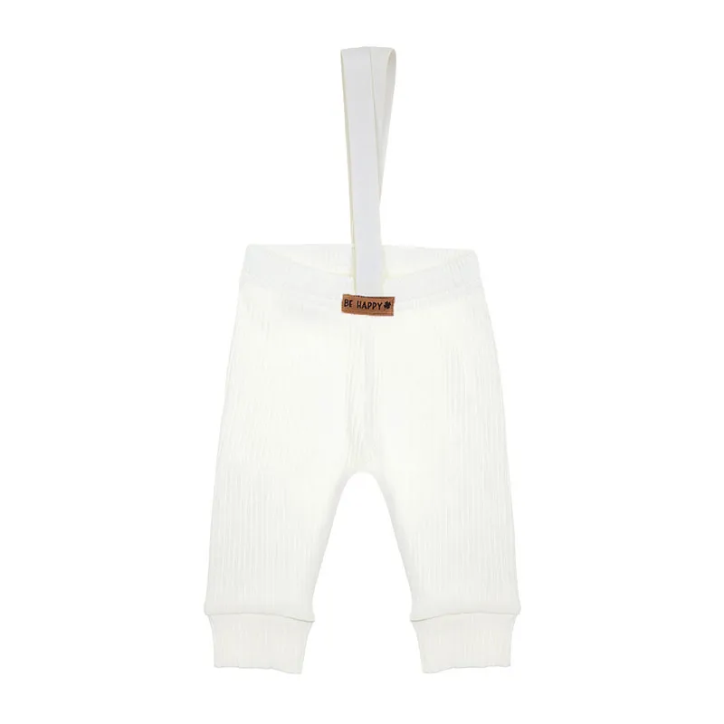 Pantalon coton à bretelles fille Chic - Crème-0
