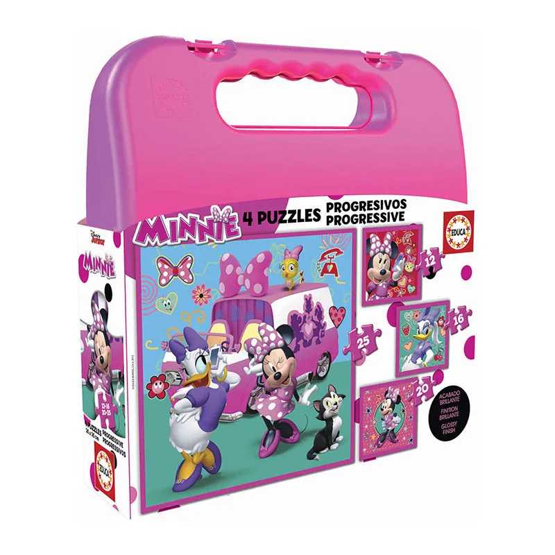 Malette de 4 Puzzles progressifs Minnie 12+16+20+25pcs - 36m+-0