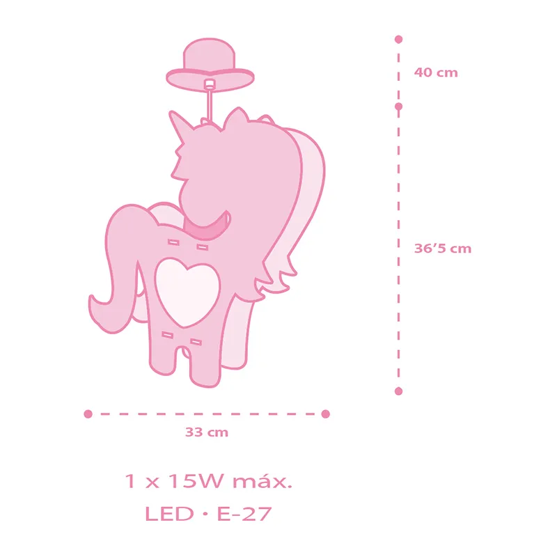Suspension Licorne Bois - 33x8x36,5cm-3