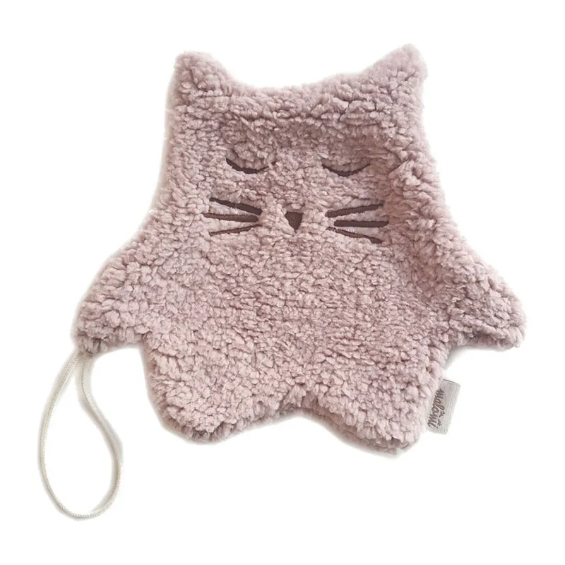 Attache tétine & Peluche Chat Rose - 20x19cm-0