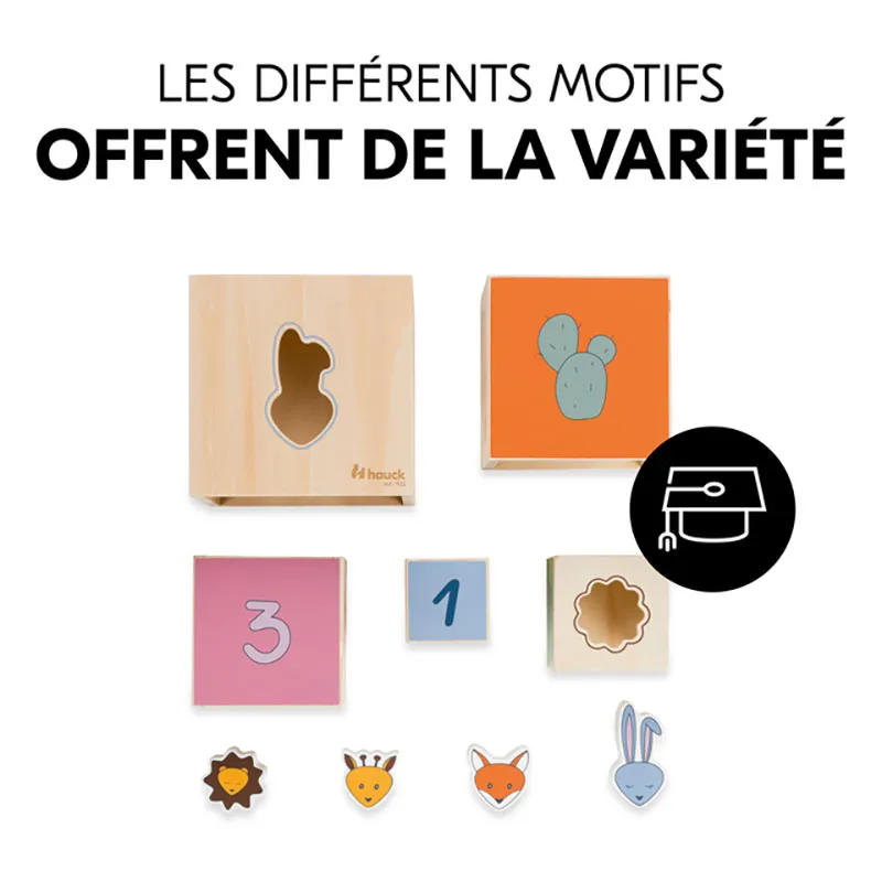 Cubes à empiler Bois - 12m+-5