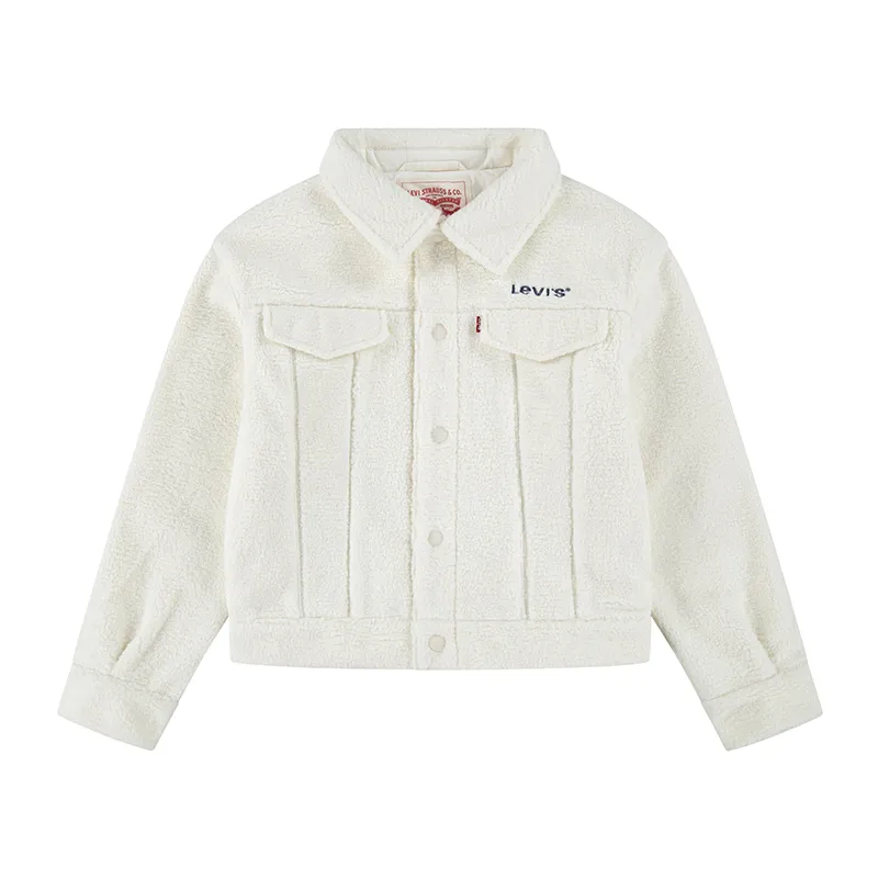 Veste sherpa Junior Trucker - Egret-1