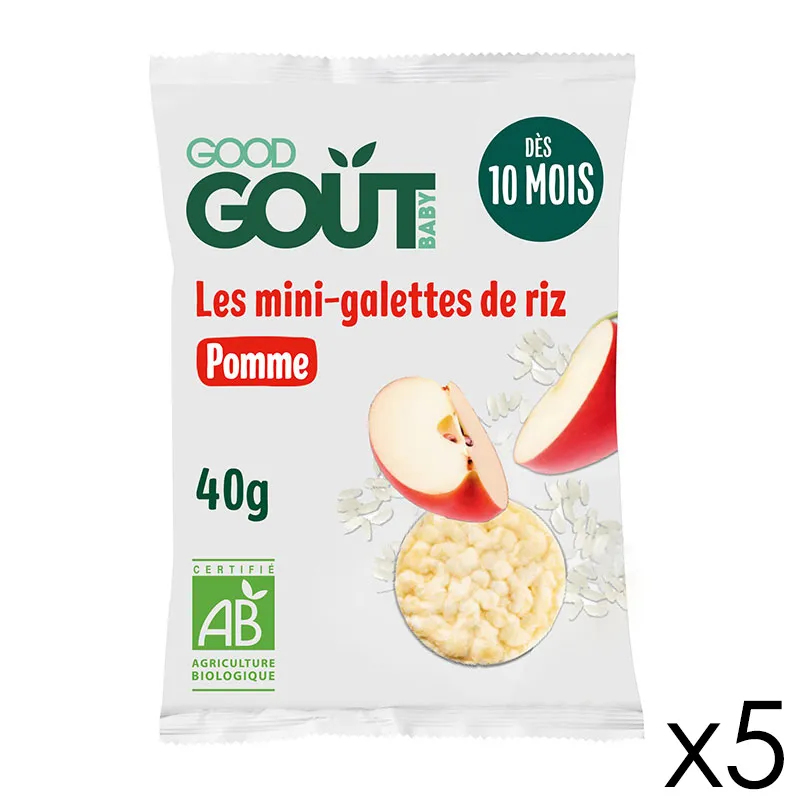 5x40g Mini-Galettes de riz à la Pomme BIO - 10m+-0