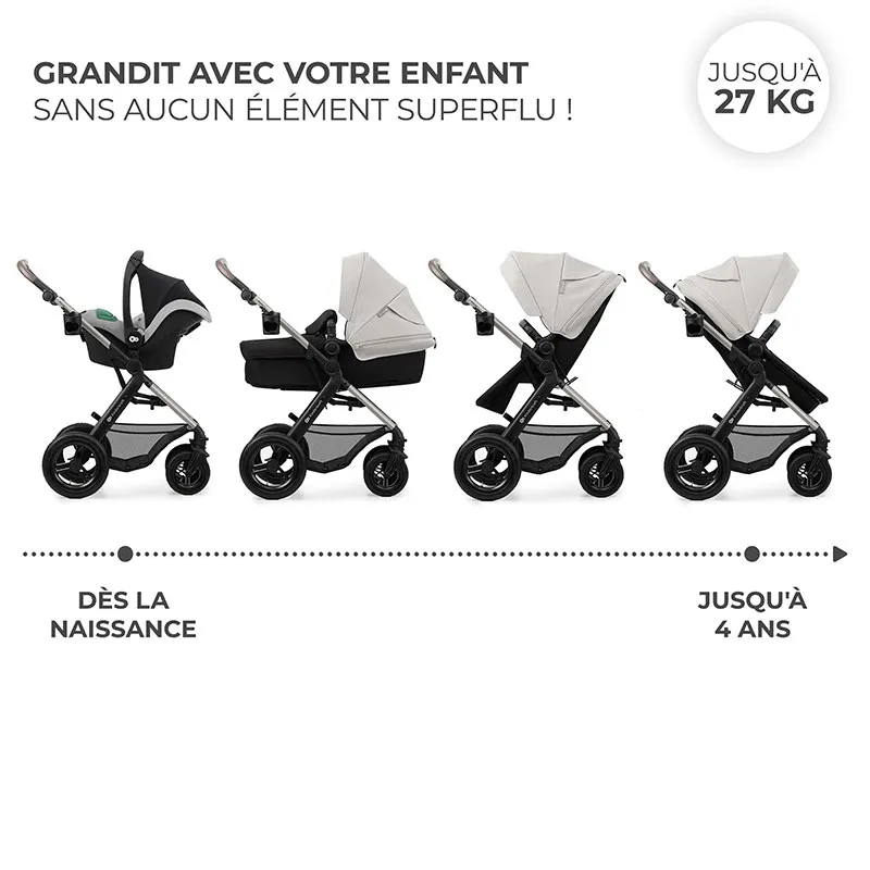 Poussette Moov 2 Air 3en1 Gris - 0m+-18