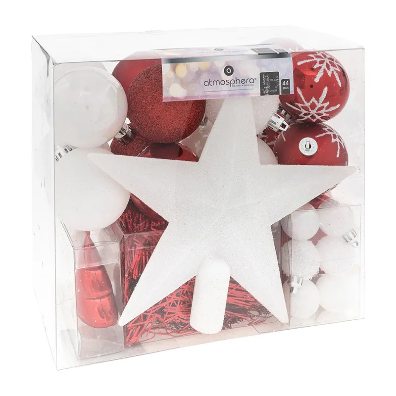 Kit décos de sapin Rouge/Blanc - 44pcs-0
