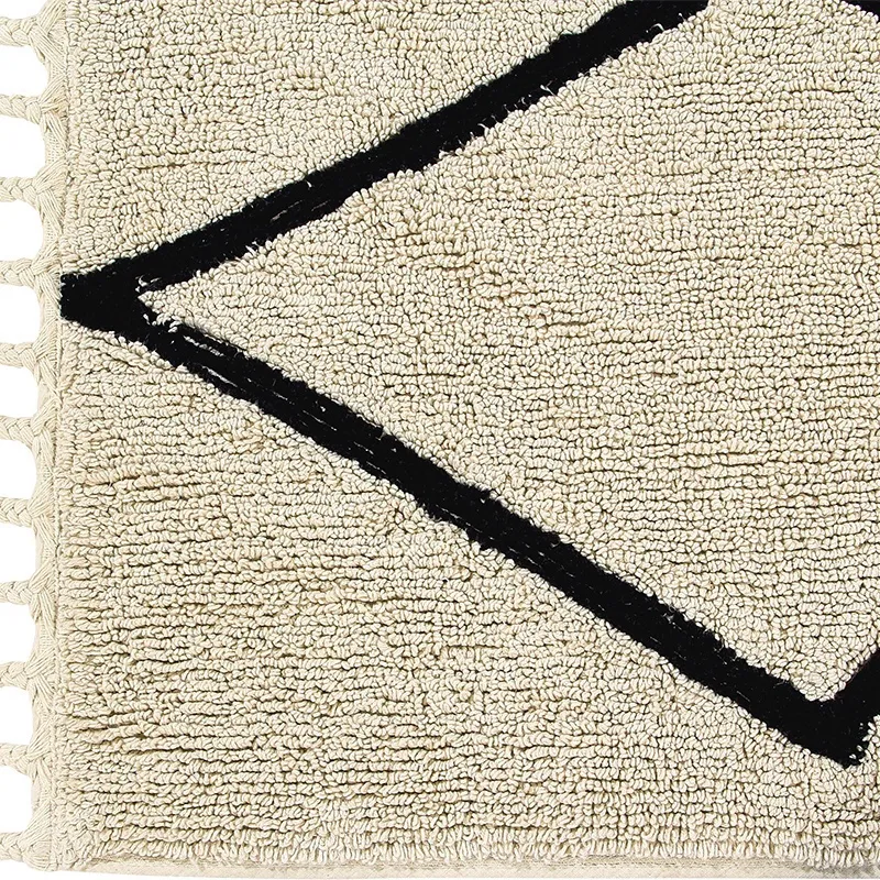 Tapis Coton Berbère Naturel/Noir - 200x140cm-2