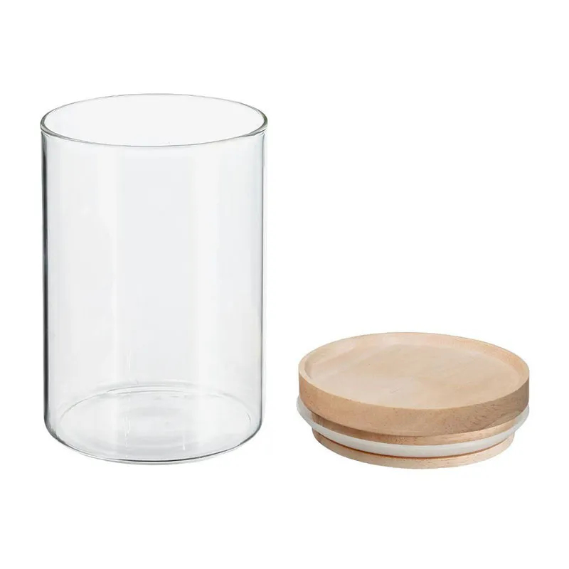 Bocal verre couvercle Bambou - 0,6L-1