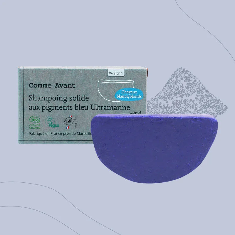 Shampoing solide aux pigments bleu Ultramarine Cheveux blonds/blancs - 70g-0