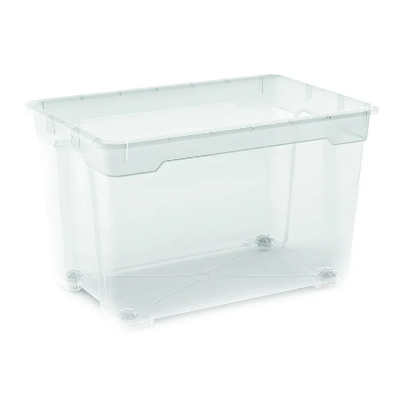 Boîte de rangement R-Box avec roulettes Transparent - 57L-0