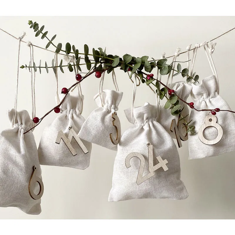 Calendrier de l'avent Chiffres en bois - 24pcs-2