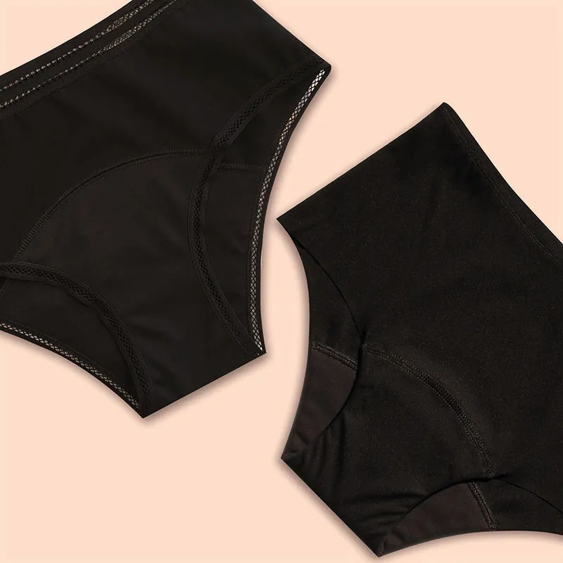 Boxer menstru. Basic + Culotte menstru. taille haute - Noir-9