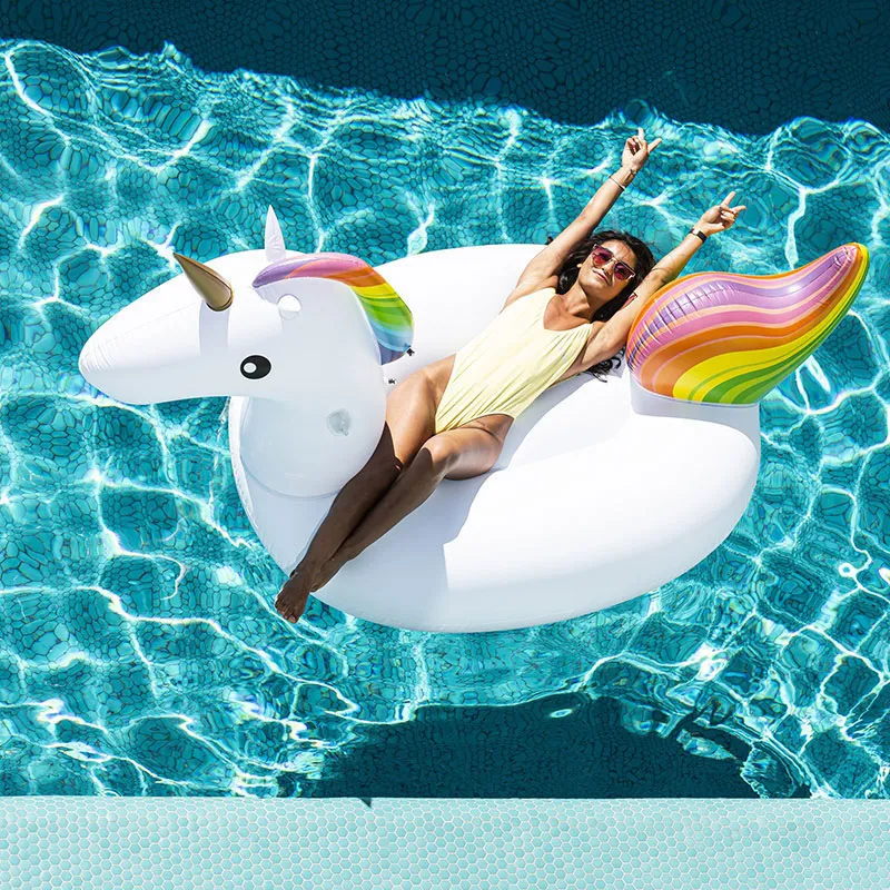 Licorne gonflable Blanc/Multi. 150cm - 6+-0