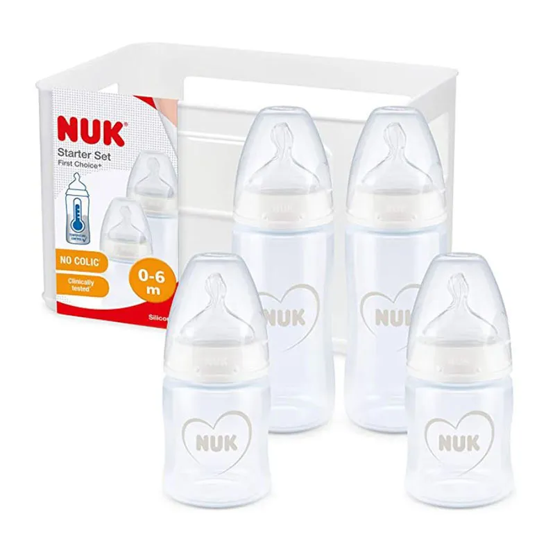 4 Biberons First Choice Coeur 150/300ml + Casier - 0m+-1