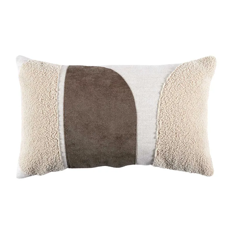 Coussin Beige/Blanc - 30x50cm-1