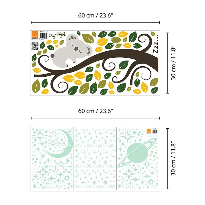 Stickers Phospho. - Koala endormi & Ciel brillant-6