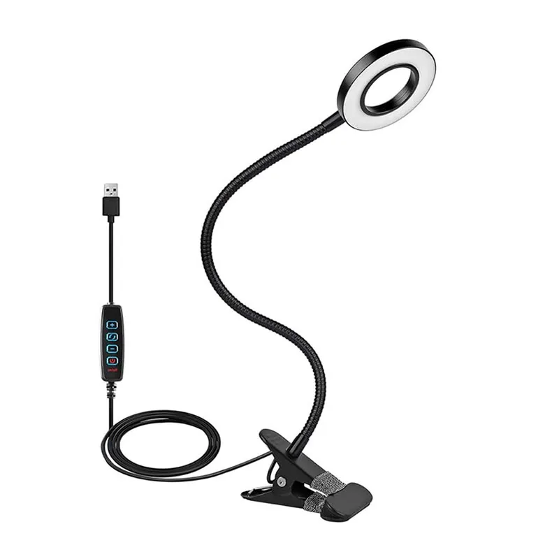 Lampe de bureau LED à pince - Noir-1