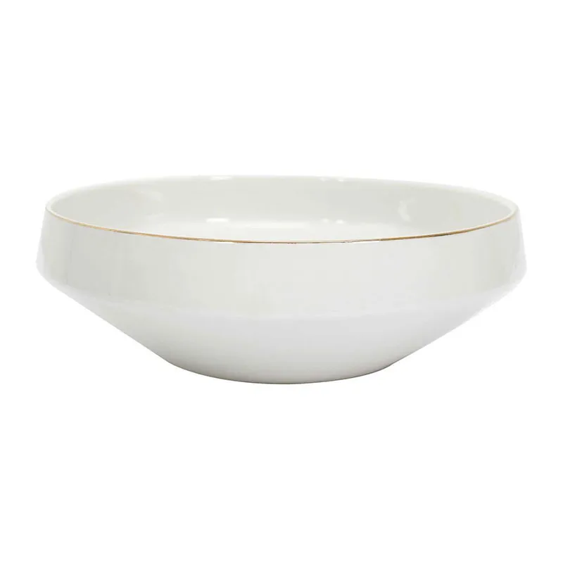 Saladier en porcelaine liseré Doré - Ø25cm-0