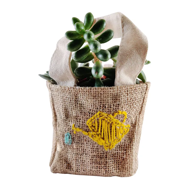 Sacs à fleurs jute à décorer 10x10cm 10pcs - 3+-5
