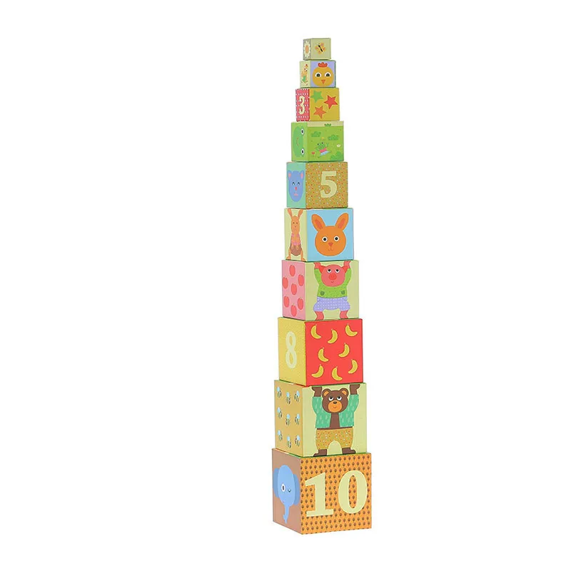 Cubes gigognes Animaux Mélusine Allirol 10pcs - 24m+-0