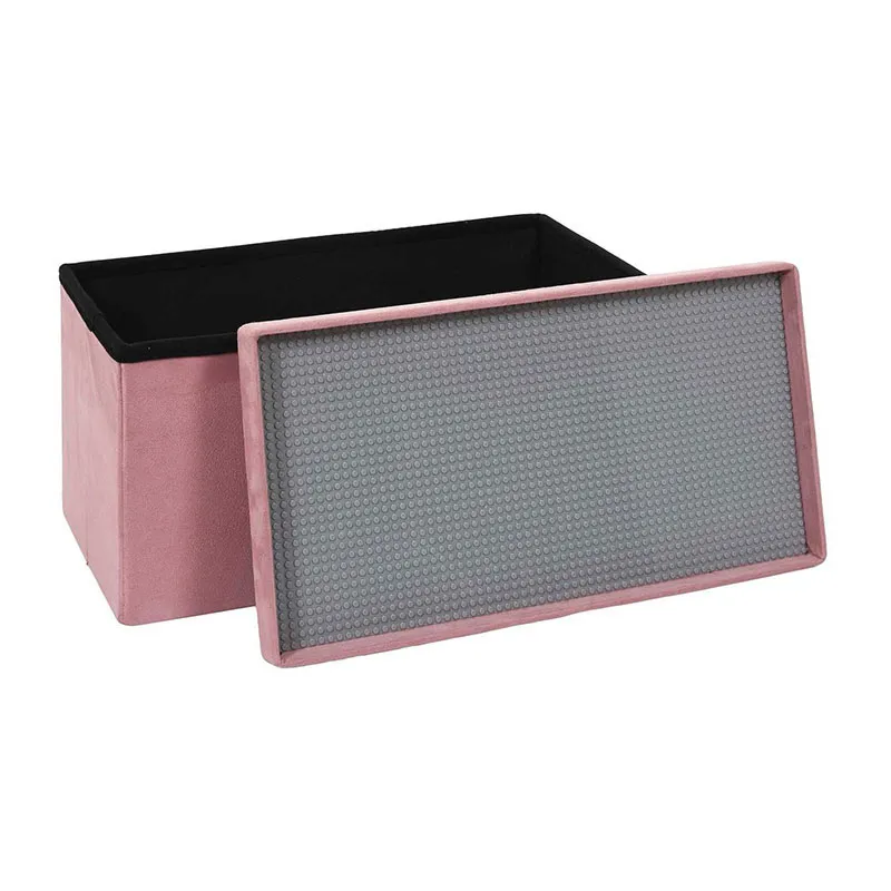 Coffre banc pliable Comp. Brique Rose - 52x27x30cm-4