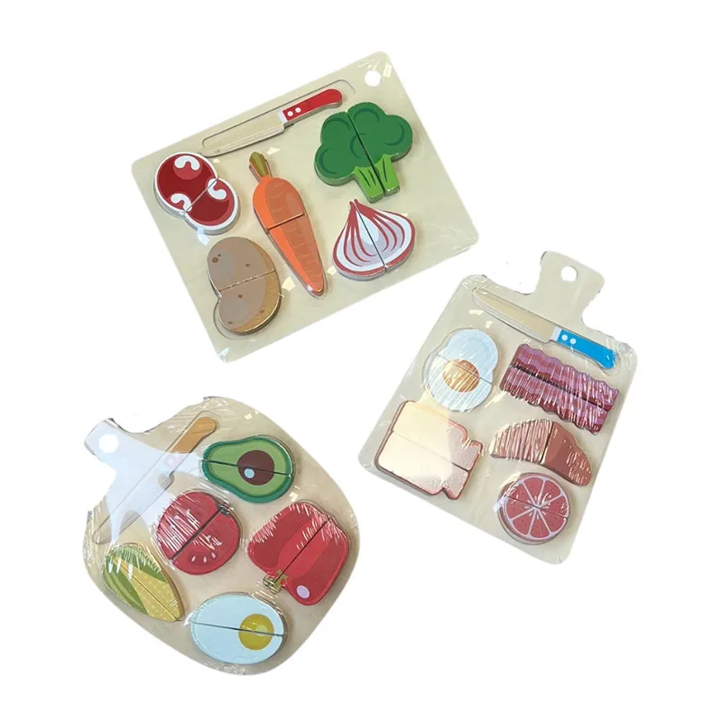 3 Planches de fruits/légumes à découper en bois - 24m+-1